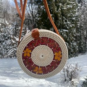 Rattan round bag